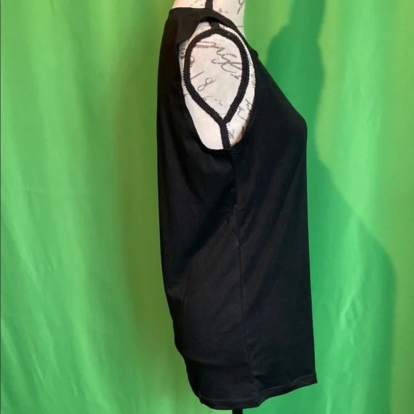 Black Sleeveless Top with Just Breathe Dandelion Print - Picture 4 of 4